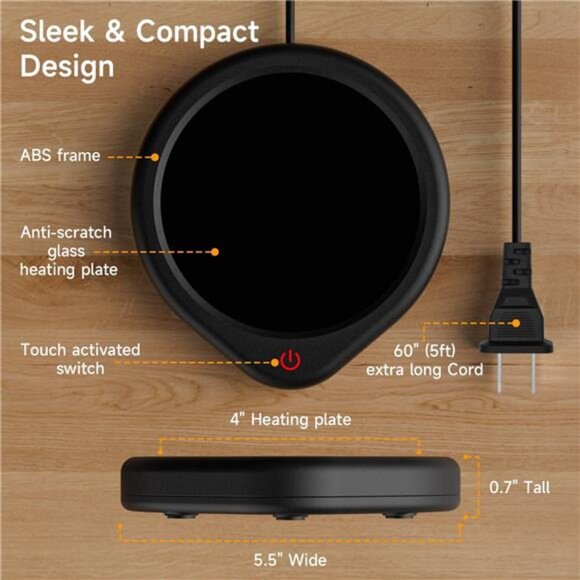 Coffee Mug Warmer for Desk,Cup Warmer with Auto Shut Off Smart Temperature - Picture 6 of 7